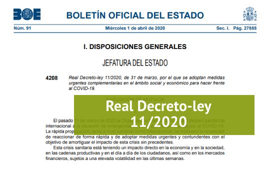 real decreto ley 11 2020 portada boe